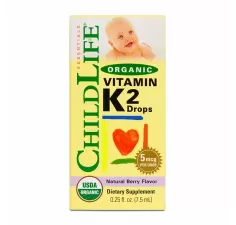 Vitamin K2 pentru copii 15 mcg Childlife Essentials, 7,5 ml, Secom 