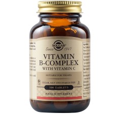 Vitamina B Complex cu Vitamina C, 100 tablete, Solgar