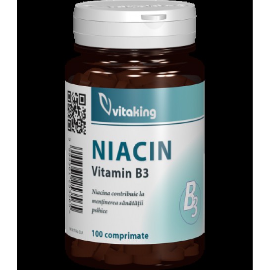 Vitamina B3 (niacina), 100 mg,  100 comprimate, Vitaking