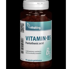 Vitamina B5 (acid pantotenic), 200 mg, 90 capsule, Vitaking