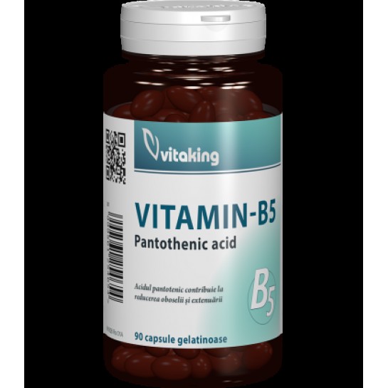 Vitamina B5 (acid pantotenic), 200 mg, 90 capsule, Vitaking