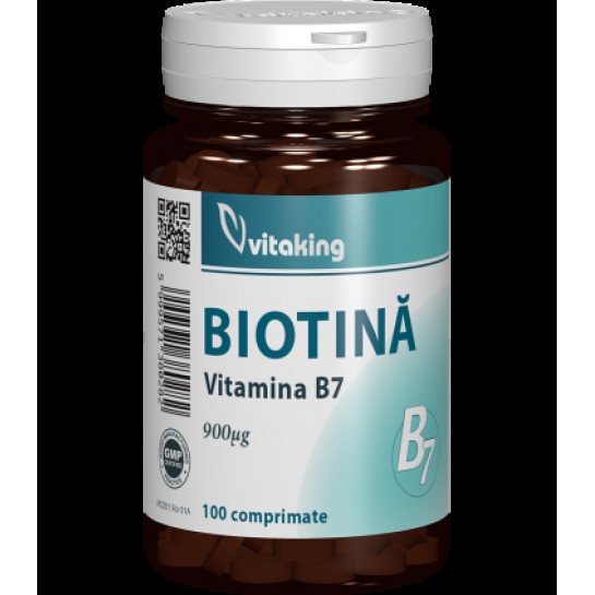 Vitamina B7 (biotina), 900 mcg, 100 capsule, Vitaking