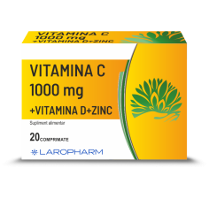Vitamina C 1000mg + Vitamina D + Zinc 20 comprimate, Laropharm