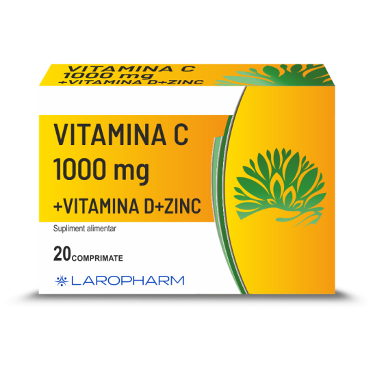 Vitamina C 1000mg + Vitamina D + Zinc 20 comprimate