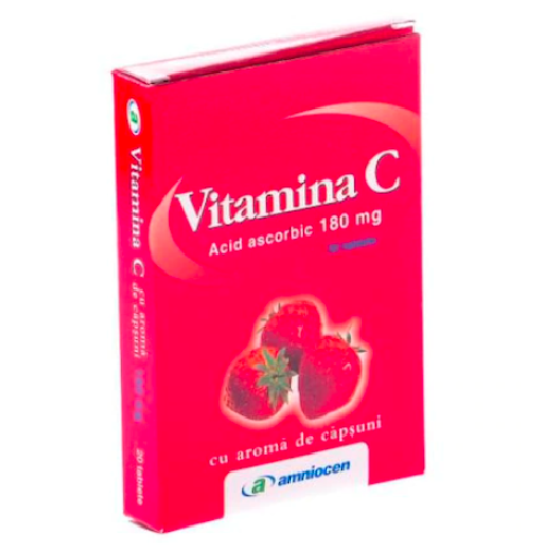  Vitamina C 180mg capsuni 20cpr Amniocen  
