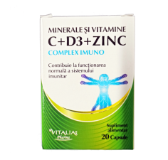 Vitamina C + D3 + Zn, 20 capsule, Viva Pharma