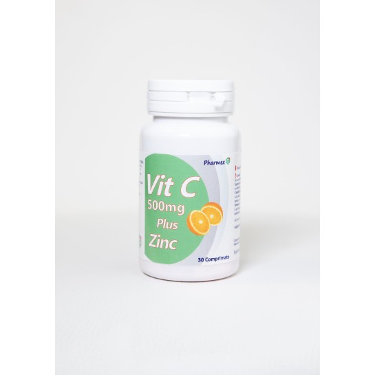 Vitamina C 500mg + Zinc, 30 comprimate, Pharmex