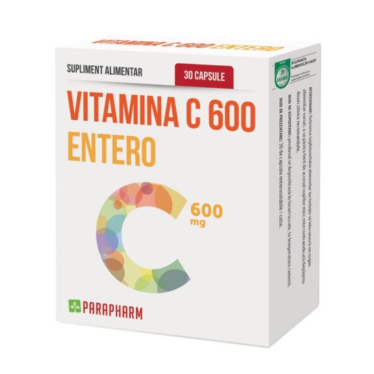 Vitamina C 600 Entero 30 capsule, Parapharm