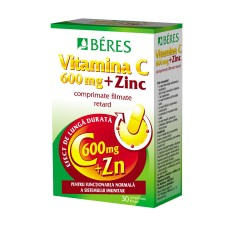 Vitamina C 600 mg + Zinc 15 mg, 30 comprimate, Beres