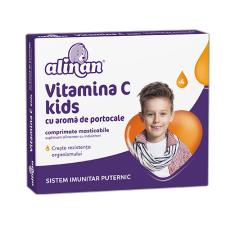 Alinan Vitamina C cu aroma de portocale pentru copii, 20 comprimate, Fiterman Pharma