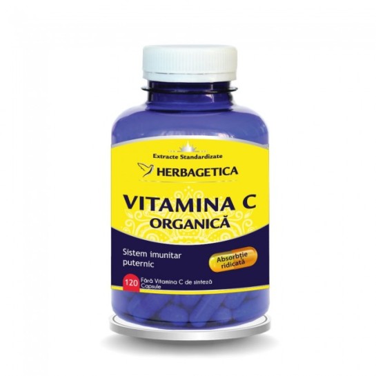 Vitamina C organica 120 capsule, Herbagetica