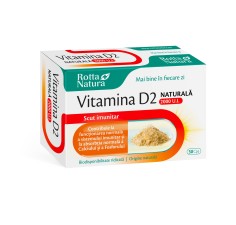 Vitamina D2 naturala, 2000ui, 30 capsule, Rotta Natura