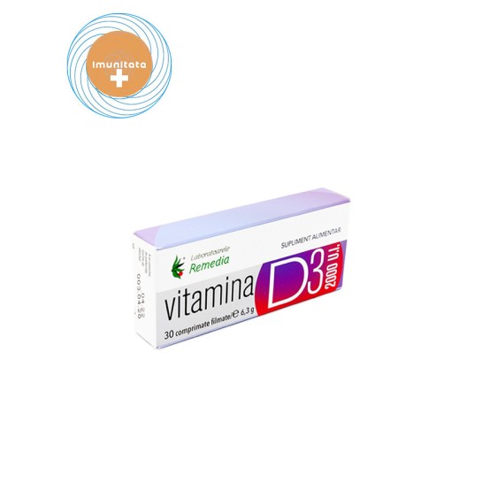 Vitamina D3 2000 U.I., 30 comprimate, Remedia