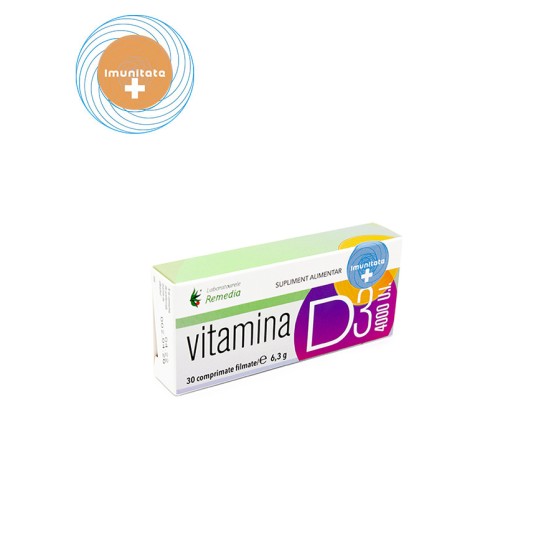 Vitamina D3 4000 U.I., 30 comprimate, Remedia