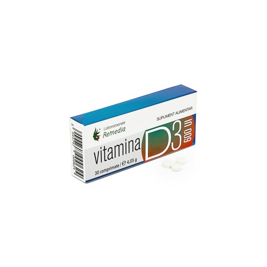 Vitamina D3 600 U.I., 30 comprimate, Remedia