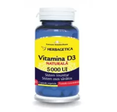 Vitamina D3 naturala 5000 UI, 30 capsule, Herbagetica