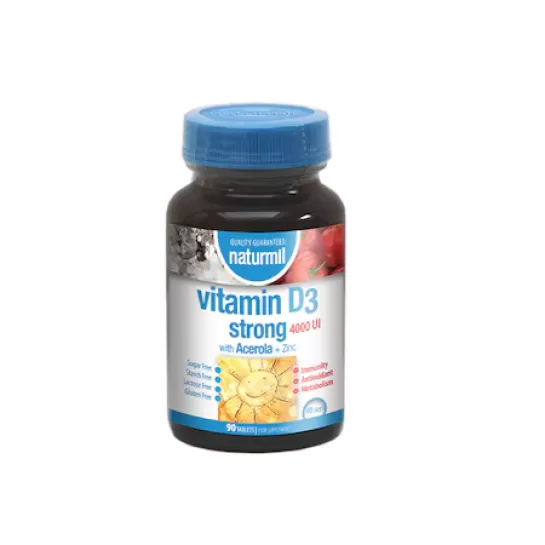 Vitamina D3 Strong 4000ui, 90 tablete, Naturmil