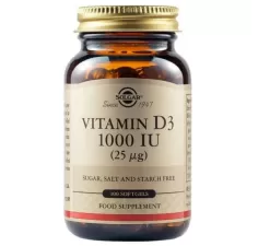 Vitamina D3 1000 UI, 100 capsule moi, Solgar