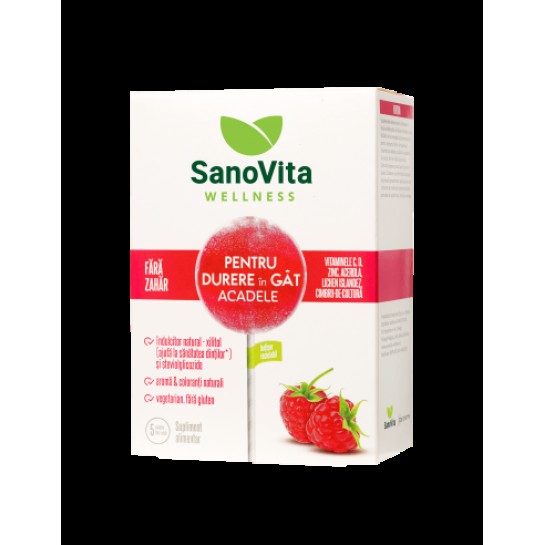 Wellness acadele pentru durere in gat, 5 bucăti, SanoVita