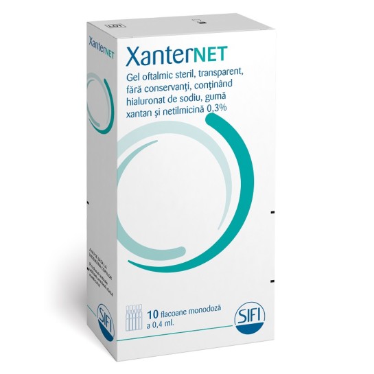 Xanternet, gel oftalmic, 0.4ml, 10 flacoane, Sifi