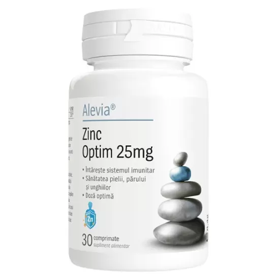 Zinc optim 25mg, 30 capsule vegetale, Alevia