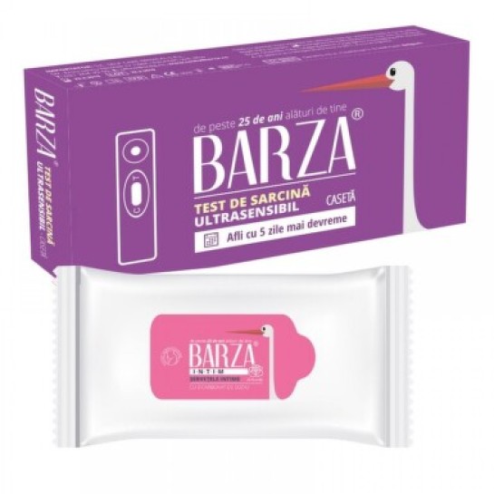 Barza test de sarcina ultrasensibil caseta + Servetele umede