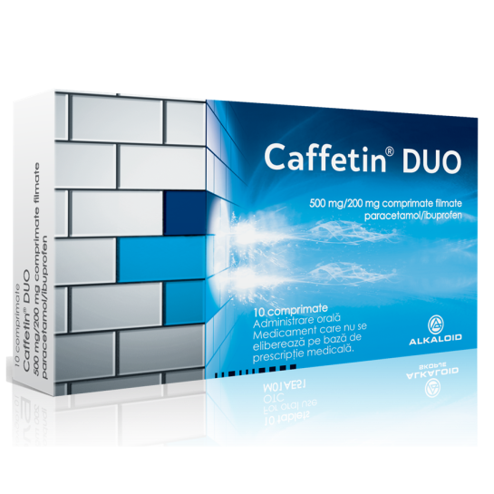 Caffetin Duo, 500mg/200 mg, 10 comprimate, Alkaloid 