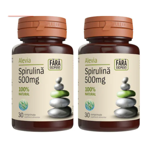 Pachet Spirulina 500mg, 30+30 comprimate, Alevia