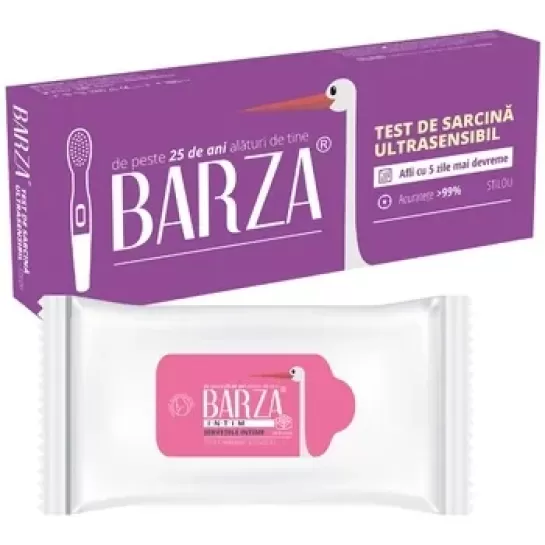 Barza test de sarcina ultrasensibil stilou + servetele umede