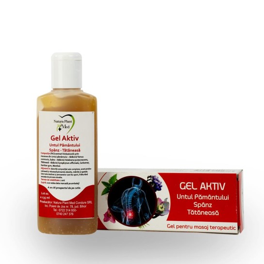 Gel aktiv Untul Pamantului, Spanz si Tataneasa, 135ml, Natura Plant 