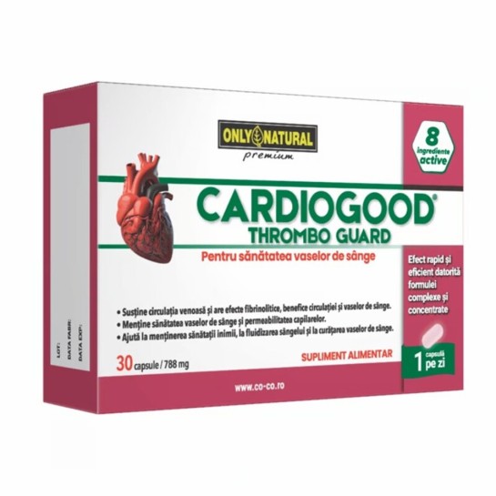 Cardiogood Thrombo Guard, 788mg, 30 capsule, Only Natural
