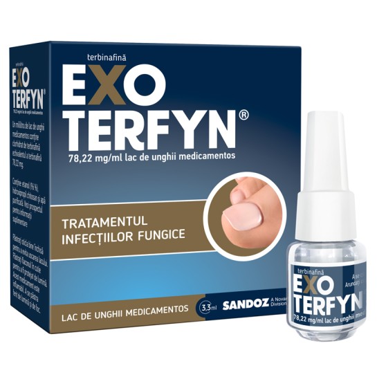 Exoterfyn lac de unghii medicamentos, 78.22mg/ml, 3.3ml, Sandoz 