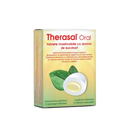 Therasal Oral, tablete masticabile cu aroma de eucalipt , 12 bucati, Vedra