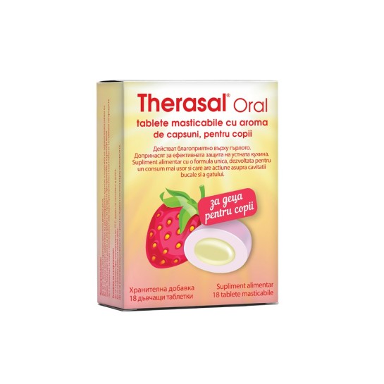 Therasal Oral, tablete masticabile cu aroma de capsuni, 18 bucati, Vedra