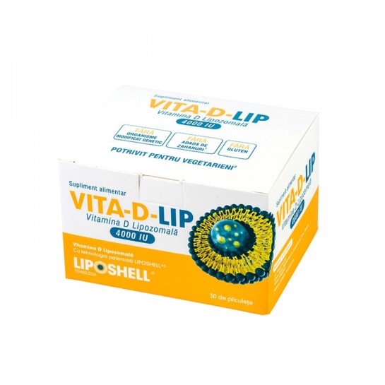 Vitamina D Lipozomala Liposhell, 4000 IU, 30 plicuri x 5 ml, Naturali Prod