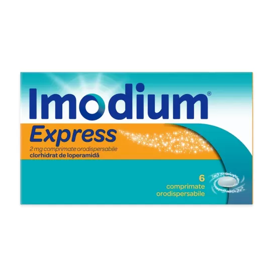 Imodium express, 2 mg, 6 comprimate orodispersabile, Johnson & Johnson