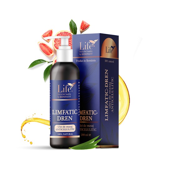 Ulei de masaj anticelulitic Limfatic-dren, 200ml, Bionovativ