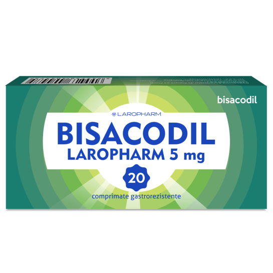 Bisacodil Laropharm, 5mg, 20 comprimate gastrorezistente, Laropharm
