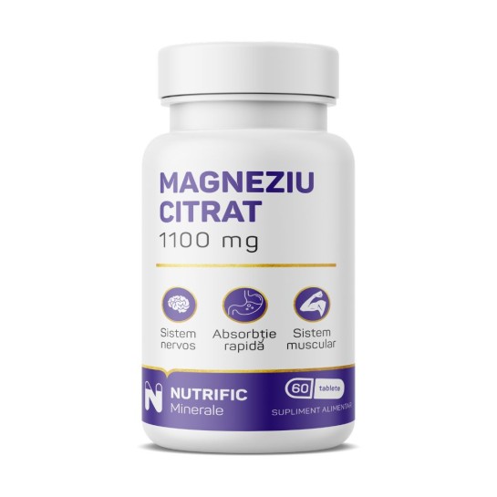 Magneziu Citrat, 375mg, 60 tablete, Nutrific