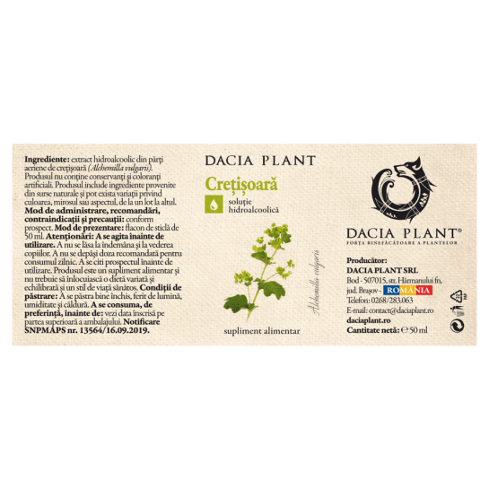 Tinctura de Cretisoara, 50ml, Dacia Plant