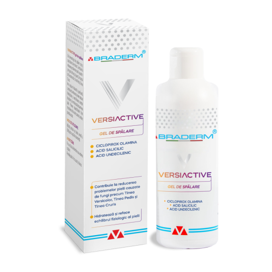 Versiactive, gel spalare pentru corp si scalp, 200ml, Braderm