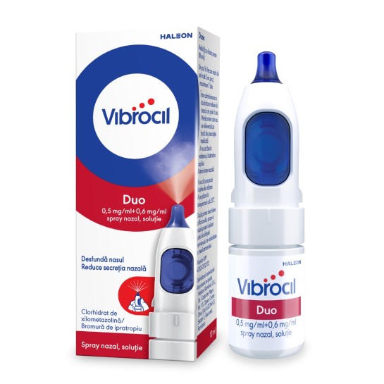 Vibrocil Duo spray nazal solutie, 0,5mg/ml + 0,6mg/ml, 10ml, Haleon