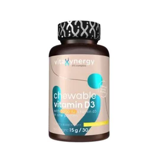 Vitamina D3, 5000 UI, 30 tablete masticabile, Vitaxynergy