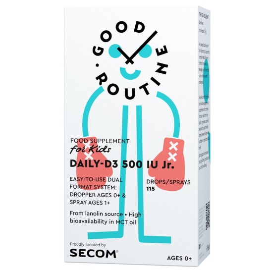 Vitamina D3 pentru copii Daily-D3 Jr, 500 IU, 15 ml, Secom 