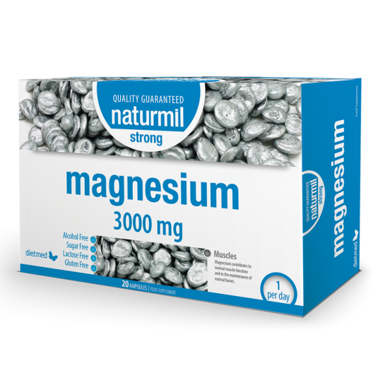 Magnesium Strong, 3000 mg, 20 fiole buvabile, Naturmil 