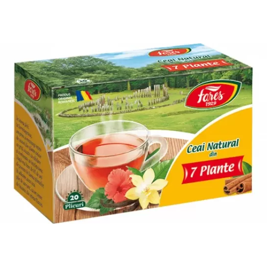 Ceai natural 7 plante, 20 plicuri, Fares