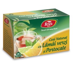 Ceai cu Lamai verzi si Portocale, 20 plicuri, Fares