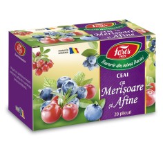 Ceai cu merisoare si afine, 20 plicuri, Fares 