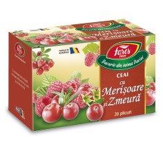Ceai cu merisoare si zmeura, 20 plicuri, Fares