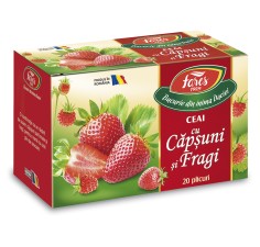 Ceai de capsuni si fragi Aromfruct, 20 plicuri, Fares